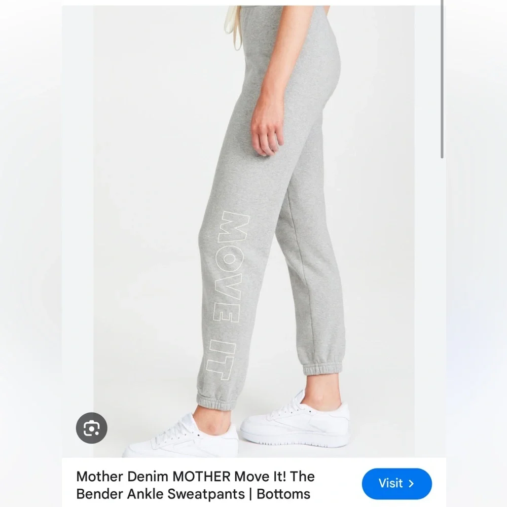 1 NWT Mother Denim The Bender Ankle pants MOVE IT Gray Sweatpants size S
